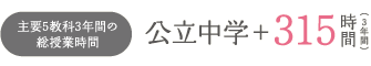 公立中学校＋３１５時間（3年間）